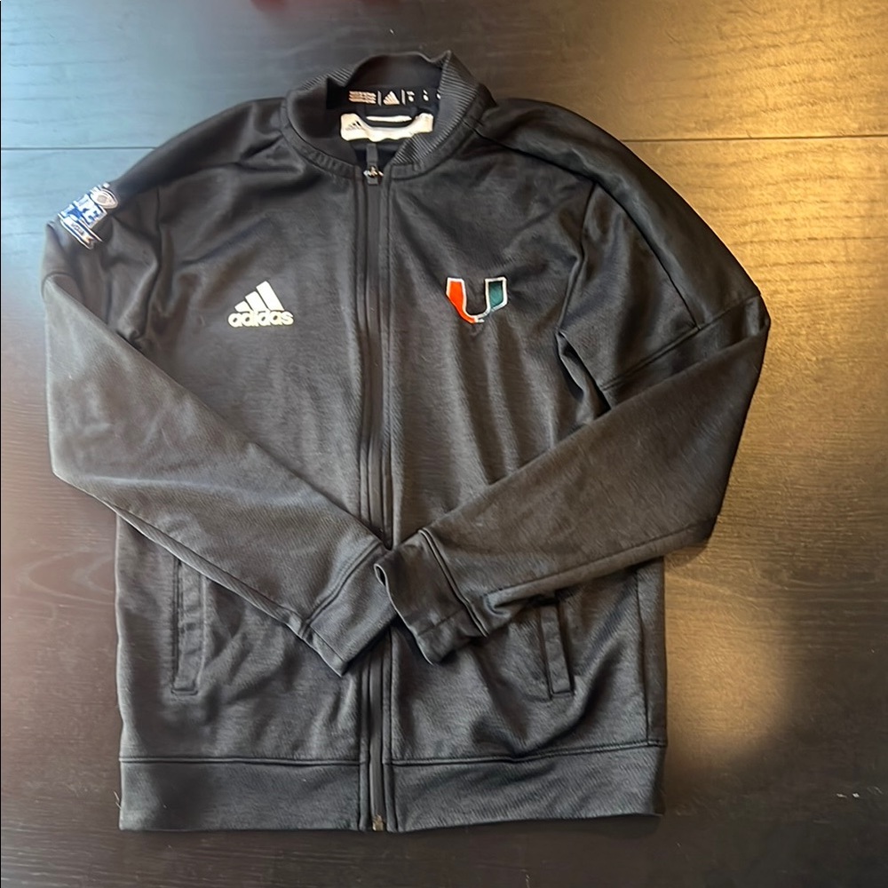 The U Pinstripe Bowl Authentic Black Varsity Bomber Jacket